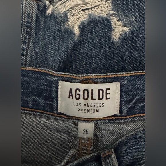 Agolde Denim - AGOLDE Jamie High-Rise Distressed Jeans / Grade Wash / Size 28